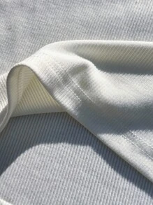 Comfortcana Plus Size Solid Color Self-Heating Ribbed Turtleneck Casual All-Match Vest White Sleeveless Top White Crop Top High Neck Top White Ribbed Top Sleeveless Turtleneck