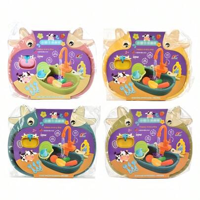 1 Bộ đồ chơi nhà bếp mini với bồn rửa chén điện tử có âm thanh và ánh sáng, dụng cụ cắt thái thức ăn, phụ kiện chơi giả vờ cho trẻ nhỏ, bé trai và bé gái, thích hợp sử dụng trong nhà tắm, hồ bơi, ngoài trời và trong nhà, đồ chơi nhập vai giáo dục, quà tặng Giáng sinh và sinh nhật (Cần tự mua pin)