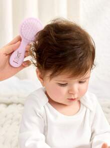 Cozy Pixies 2pcs Baby Newborn Care Tool Set, Pink Rabbit Pattern Pastoral Style Brush & Comb - Pink - View 5