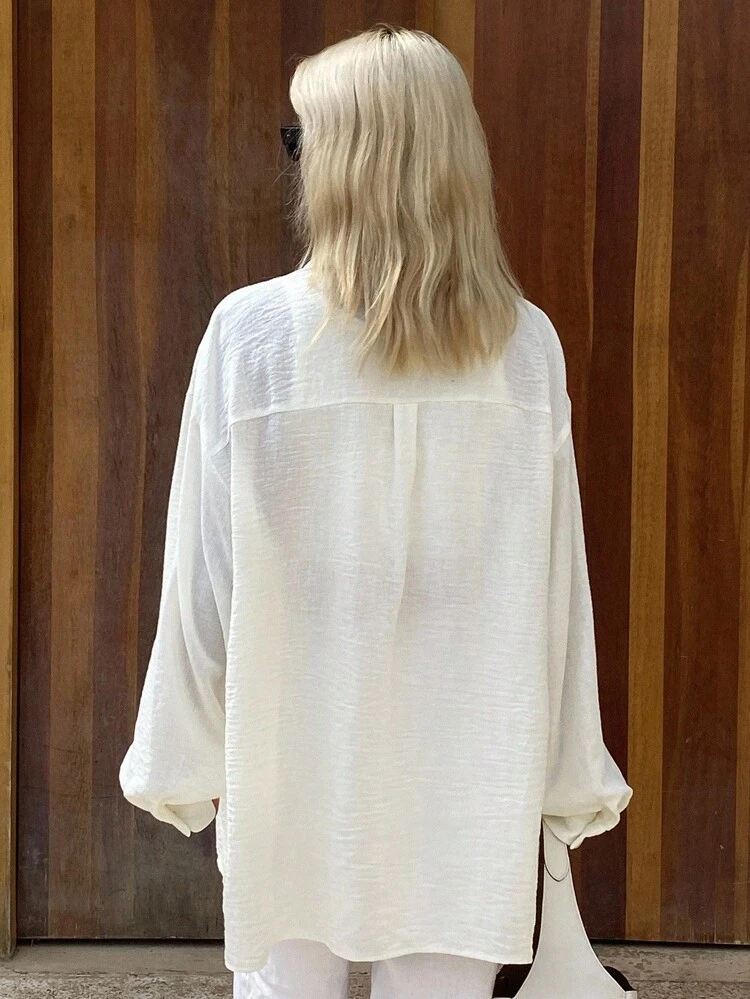 New Autumn Loose Casual Business Casual Lace Decorated Women Shirt