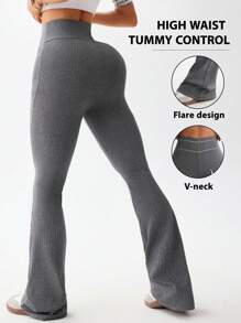 Easithlete Romantic Life Casual Fashion All-Match Sexy Flared Leggings, Skinny Waist Tight Fit Yoga Pants, Slim Leg Lifting Booty, Versatile High Waisted Slimming Trousers, Elegant Cute European & American Style