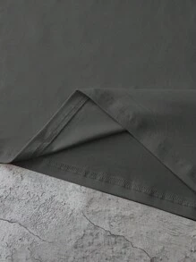 INAWLY Áo thun cổ tròn tay ngắn size lớn, đơn giản & thời trang, phù hợp cho mùa hè - Màu xám đen - Xem 5