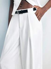 Maija Quần ống rộng thiết kế túi bên hông phong cách thành phố hiện đại 2025, thích hợp cho đầu thu - trắng - Xem 8