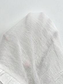 INAWLY 大码女式时尚休闲复古浪漫度假简约性感纽扣吊带连衣裙 - 白色 - 查看 6