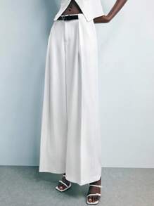 Maija Quần ống rộng thiết kế túi bên hông phong cách thành phố hiện đại 2025, thích hợp cho đầu thu - trắng - Xem 7