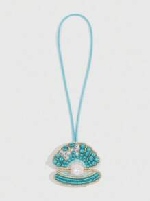 ROMWE Fairycore 1pc Colorful Bohemian Style Handmade Beaded Shiny Ocean Creature Pendant, Vacation Bag Charm Decor - Multicolor - View 4