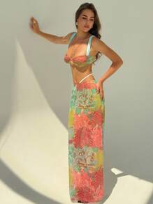 Aloruh Bộ đồ hai mảnh gồm áo croptop và chân váy in hoa dành cho nữ, phong cách nghỉ mát gợi cảm, trang phục mùa hè, quần áo đi biển cho nữ, trang phục du lịch biển, trang phục nghỉ mát cho nữ, phong cách Boho nhiệt đới, quần áo nữ Gyaru, bikini hở lưng in hoa cờ Mỹ, đồ bơi ngày Quốc khánh 4 tháng 7, bộ đồ bơi họa tiết hoa điều tương phản hoang dã, gợi cảm và quyến rũ. - màu xanh lá - Xem 7