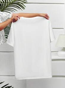 INAWLY T-shirt col rond manches courtes grande taille pour femme, simple et à la mode, idéal pour l'été