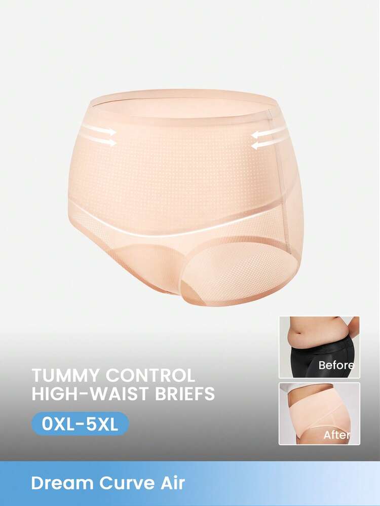 Plus High-Waist Briefs Shapewear Airy Panty Underwear Women