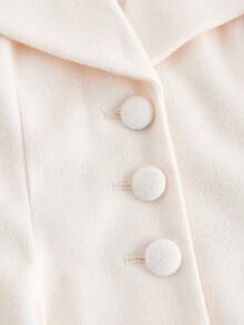 SHEIN MOD Áo khoác ngoài thắt eo ve cổ cổ điển dành cho nữ - Màu be - Xem 4