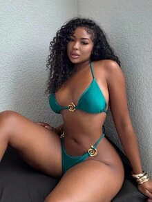 Alexandranx 女士纯色时尚性感比基尼套装夏季