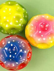 Zazumi 1PC 2.6Inch Moonstone Bouncy Ball Crystal Clear Pattern Stress Relief Office Desk Toy Party Favor Novelty Collectible Christmas Stocking Stuffer Birthday Gift