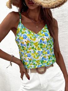 SHEIN LUNE Women's Loose Vacation Butterfly Print Camisole - Multicolor - View 5