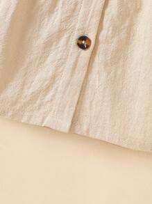 SHEIN Newborn Baby Girl Soft Cotton Embroidered Collar Long Sleeve Dress, Sweet & Fashionable Classy Girl Dress Fall Winter - Apricot - View 8