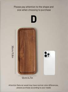 1pc Walnut Tray, Multifunctional Asymmetrical Oval Shape Wooden Tray, Dinner Tray,Necklaces,Ring Dish, Key Bowl,Decorative Plate,Jewelry Trays For Women. For Kitchen, Dining Room, Bedroom, Christmas Gifts - Brown - View 13