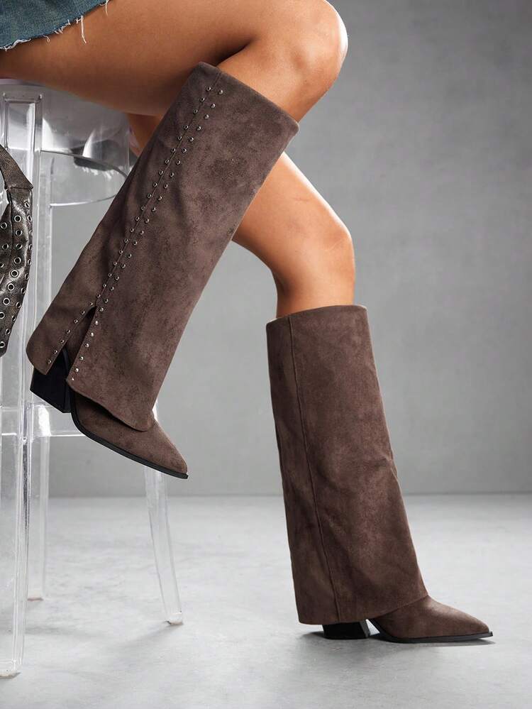 CUCCOO SZL Women's Fashionable Retro High Heel Thigh-High Boots For Christmas Spring Shoes