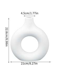 SHEIN 1pc White Plastic Circular Flower Vase Decoration, Simulated Dry Flower Decoration Vase, Artistic Vase For Floral Arrangements, Simple Living Room Exhibition Hall Decoration,Home Decor,Flower Vase,Centerpiece,Table Decor Valentine DAY, Valentines Wedding,