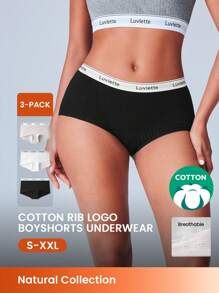 LUVLETTE Bộ 3 đồ lót mặc ngoài bằng vải cotton thể thao cạp vừa cơ bản, quần lót nữ mặc ngoài, đồ lót mặc trong, phù hợp cho bé gái tuổi teen và trẻ em - Nhiều màu - Xem 1