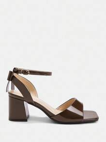 CUCCOO CURVES Women's Plus Size Wide Fit Sandals, Simple Open Toe Bow Decor, Suitable For Summer Outing, Vacation And Daily Wear For Christmas - Coffee Brown - View 2