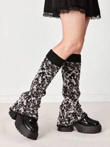 ROMWE Kawaii 1 Pair Gothic Style Camouflage Wide Leg Leg Warmers - Multicolor - View 4
