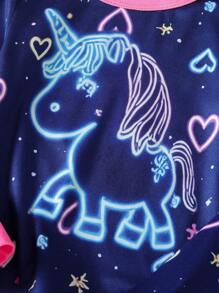 2pcs Girls Plaid Print Long Sleeve Top And Pants Snug Fit Casual Loungewear Set Girls Sleep Wear Fall Winter - Multicolor - View 3