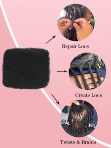 Boho Braids 4pcs Afro Kinky Bulk Human Hair Extensions 8-16 Inch Brazilian Remy Human Hair For Dreadlocks Braiding Hair Natural Black Color Perfect For Men & Women - Natural Black - View 4