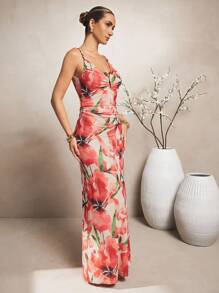 L'Amorae Women's Floral Print Sleeveless Dress, Summer Holiday - Multicolor - View 5