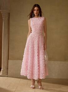 MOTF PREMIUM 仿珍珠细节贴花舞会礼服