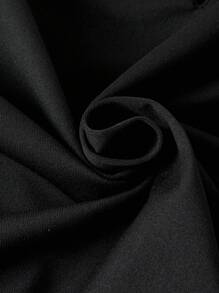 SHEIN 少女 2 件套泡泡袖纯色上衣和格子印花分层下摆裙，优雅，夏季，珍珠装饰领口，简约风格 - 黑與白 - 查看 6