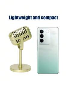 1PC Retro Microphone Plastic Props With Adjustable Angles, Retro Fake Microphone Decorations, Party Supplies, Love Live Performances, Home Bar Ornaments - Multi-color optional - View 6