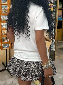 Rovax Camiseta de manga corta con cuello redondo blanco con estampado de corona, para verano