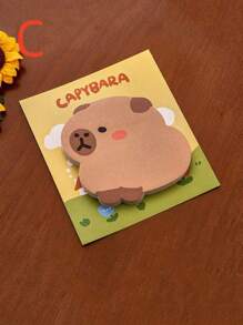 Set de 4 notas adhesivas con forma de topillo de agua, almohadillas de notas con forma de capibara con fuerte adhesivo, diseño de dibujos animados y alto atractivo visual para estudiantes - Multicolor - Ver 10