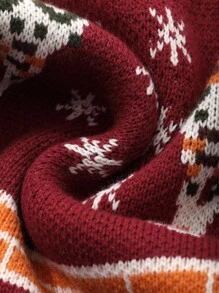 DAZY 秋季男士休闲鹿纹落肩长袖针织毛衣，圣诞节 - 彩色 - 查看 8