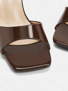 CUCCOO CURVES Women's Plus Size Wide Fit Sandals, Simple Open Toe Bow Decor, Suitable For Summer Outing, Vacation And Daily Wear For Christmas - Coffee Brown - View 3