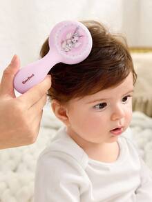 Cozy Pixies 2pcs Baby Newborn Care Tool Set, Pink Rabbit Pattern Pastoral Style Brush & Comb - Pink - View 4