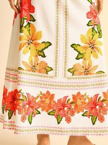 CAJUNI 女式花卉印花长裙，休闲假日风格——波西米亚风格女装，图案，休闲 - 彩色 - 查看 4