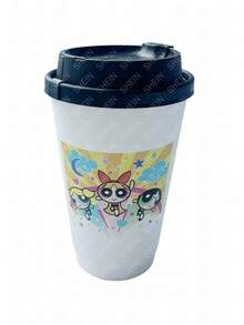 THE POWERPUFF GIRLS X SHEIN 花朵、泡泡、毛茛图案纸杯，派对和庆典用饮具 - 饮料杯 - 彩色 - 查看 4