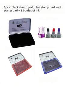 1pc/2pcs/3pcs/4pcs Square Metal Ink Pad, Quick-Drying Water-Based Ink, Ink Pad For Stamps, Seals, Stamps, Suitable For Students, Teachers, Accountants, Finance Staff, Stamping, Fingerprinting, Back To School, School Supplies, Office Supplies (Note: Not Suitable For Silicone Stamps, Glass Stamps) - Multicolor - View 15