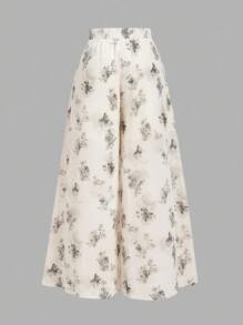 SHEIN MOD Quần ống rộng in hoa phong cách Trung Hoa mới thanh lịch cỡ lớn cho mùa hè - Nhiều màu - Xem 2