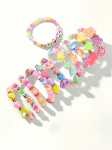 1/5/10/20/30pcs Assorted Color Bracelets, Cute DIY Bracelets, Birthday Party Decor, Party Favor Jewelry Accessories, Gift Bags, Classroom Prizes, Birthday Gifts, Gifts