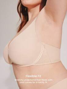 LUVLETTE Plus Dream Curve Air Smooth Full Coverage Basic Minimizer Áo ngực SizeFreedom - Màu be - Xem 5