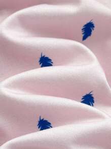 Baby Boy Feather Pattern Knit Soft Turndown Collar Short Sleeve Romper With Shorts - Dusty Pink - View 5