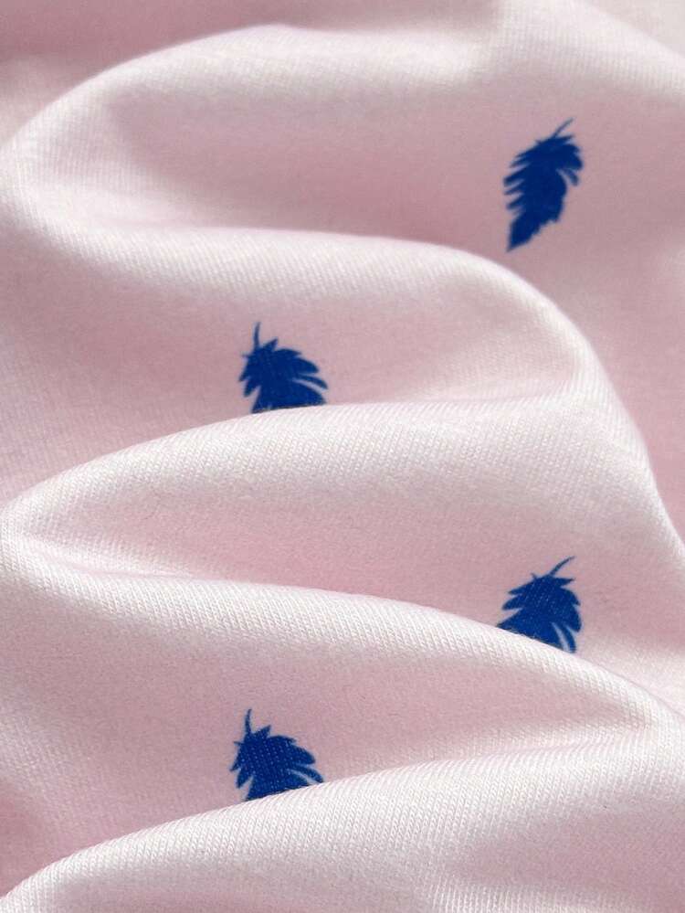 Bộ đồ liền thân tay ngắn cổ bẻ họa tiết lông vũ cho bé trai kèm quần short - Bụi hồng - Xem 5