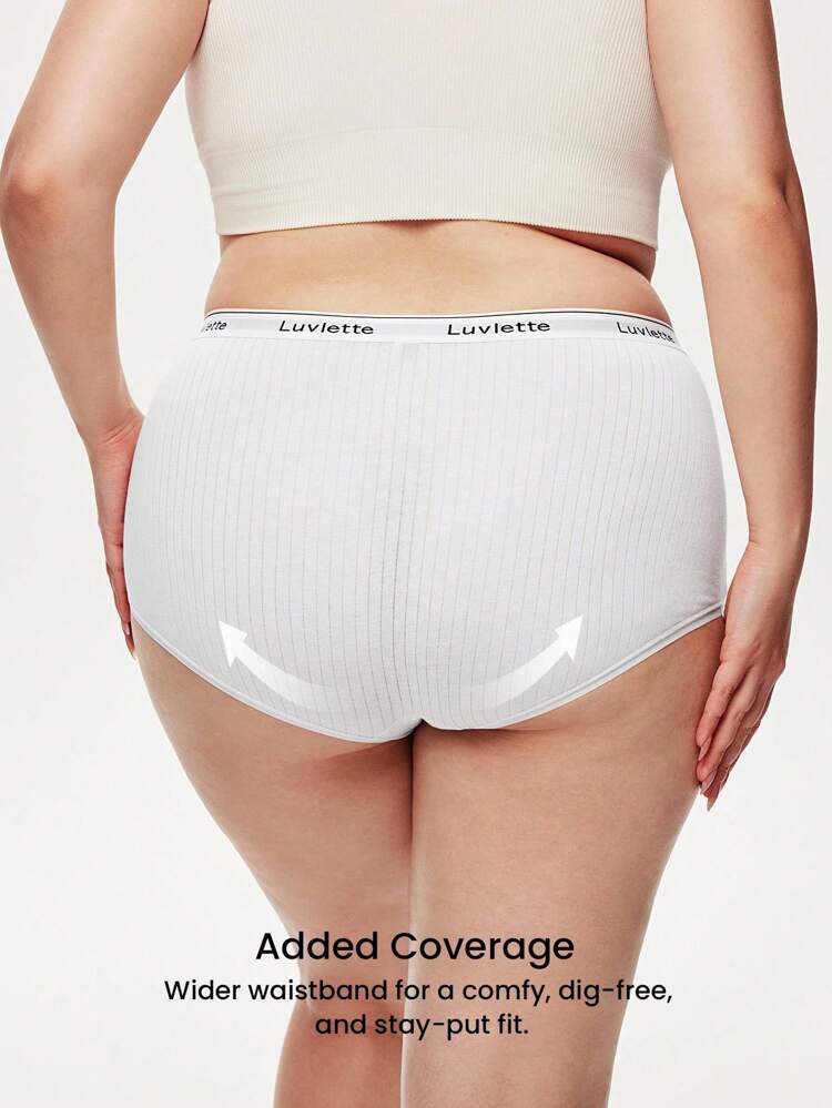 Plus 3-Pack Cotton High Waist Boyshorts LingerieAsOuterwear Panties Set