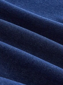 Ontre Tween Girl Floral Print Ruffle Hem & Sleeve Casual Dress - Medium Wash - View 7