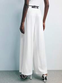 Maija Quần ống rộng thiết kế túi bên hông phong cách thành phố hiện đại 2025, thích hợp cho đầu thu - trắng - Xem 5