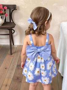 LMoss Kids 女婴碎花无袖休闲连衣裙