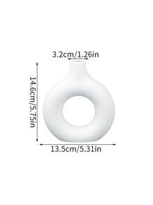 SHEIN 1pc White Plastic Circular Flower Vase Decoration, Simulated Dry Flower Decoration Vase, Artistic Vase For Floral Arrangements, Simple Living Room Exhibition Hall Decoration,Home Decor,Flower Vase,Centerpiece,Table Decor Valentine DAY, Valentines Wedding,