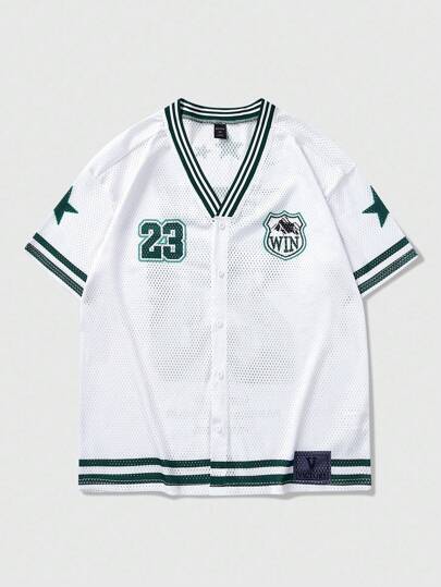 Prep Cardigan à manches courtes perforé en maille sportive pour hommes