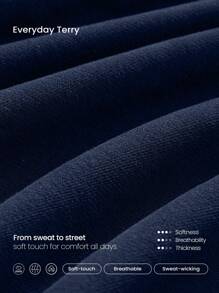 GLOWMODE 24" Everyday Terry Glow Hero Soft Sweat-Wicking Front Zipper Adjustable Drawstring Waist Back Pockets Ribbed Hem Hoodie Jumpsuit - Navy Blue - View 7